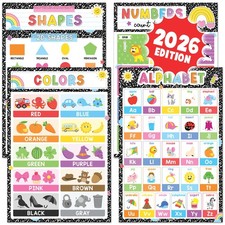 ABC Alphabet Poster, 4 Pack 16x24 Composition Notebook Chart