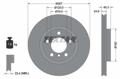 2 x TEXTAR 92275605 Bremsscheibe für MINI