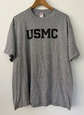 Vintage 90s Soffe USMC T Shirt Gray Made in USA Military Single Stitch XL Grunge