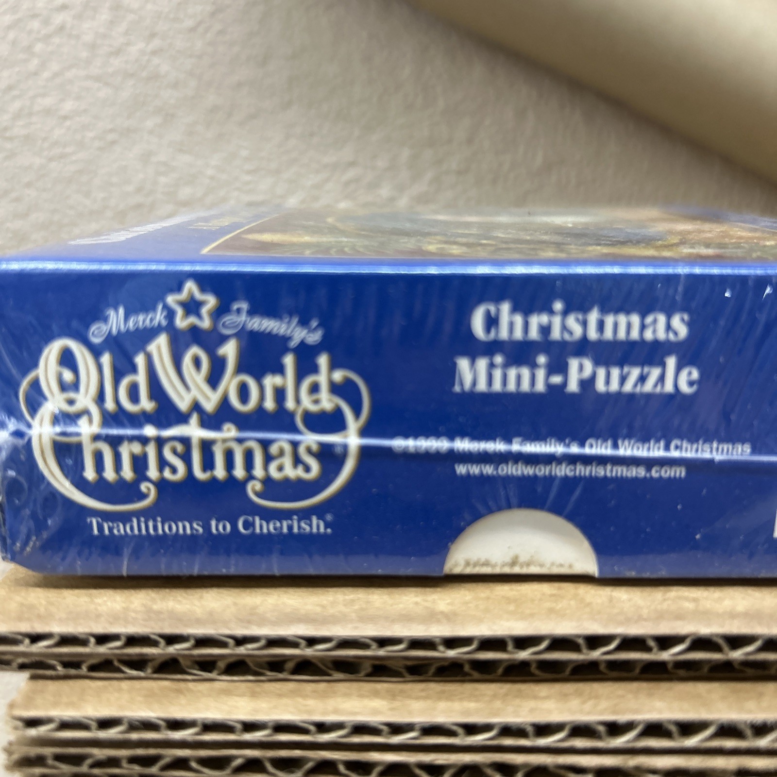 Vintage 1999 Merck Family's Old World Christmas 100 pc Puzzle Happy Christmas