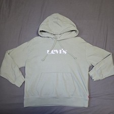 Levi's Green Lightweight Logo Pullover Hoodie Sweatshirt Womens Size M