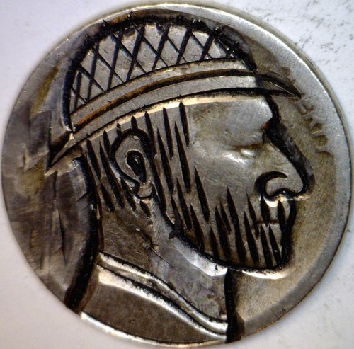 1920 - 1930 's HOBO Buffalo Nickel Coin ~ NICE Hand Carved LOT #C20 FREE SHIP