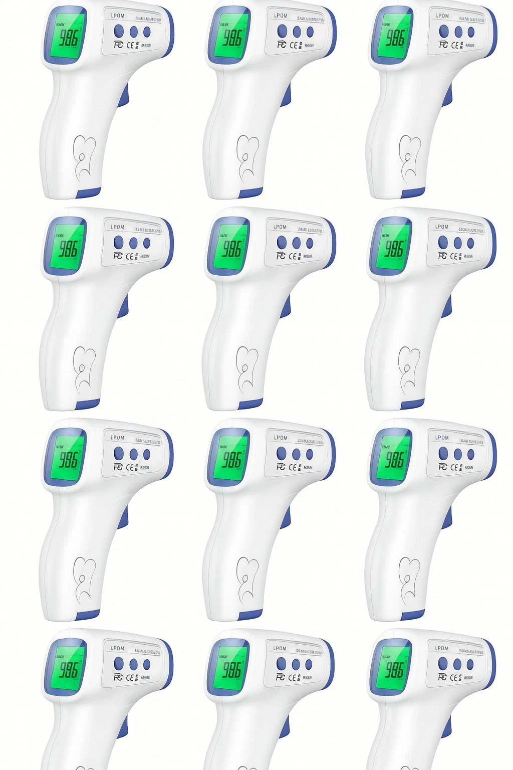 Lot of 12 Infrared Thermometers Digital Touchless Forehead Temperature Gun