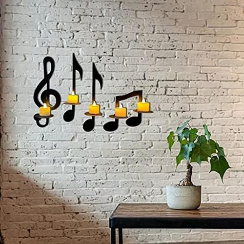 Music Note Wall Sconce Metal Wall Sconce Candle Holder Wall Mount Tea Light9771 - Picture 4 of 8