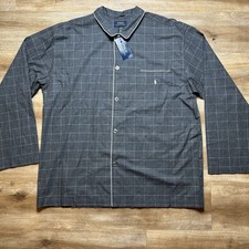 Polo Ralph Lauren Pajama Shirt Mens XL Gray Windowpane Check Sleepwear R199A6