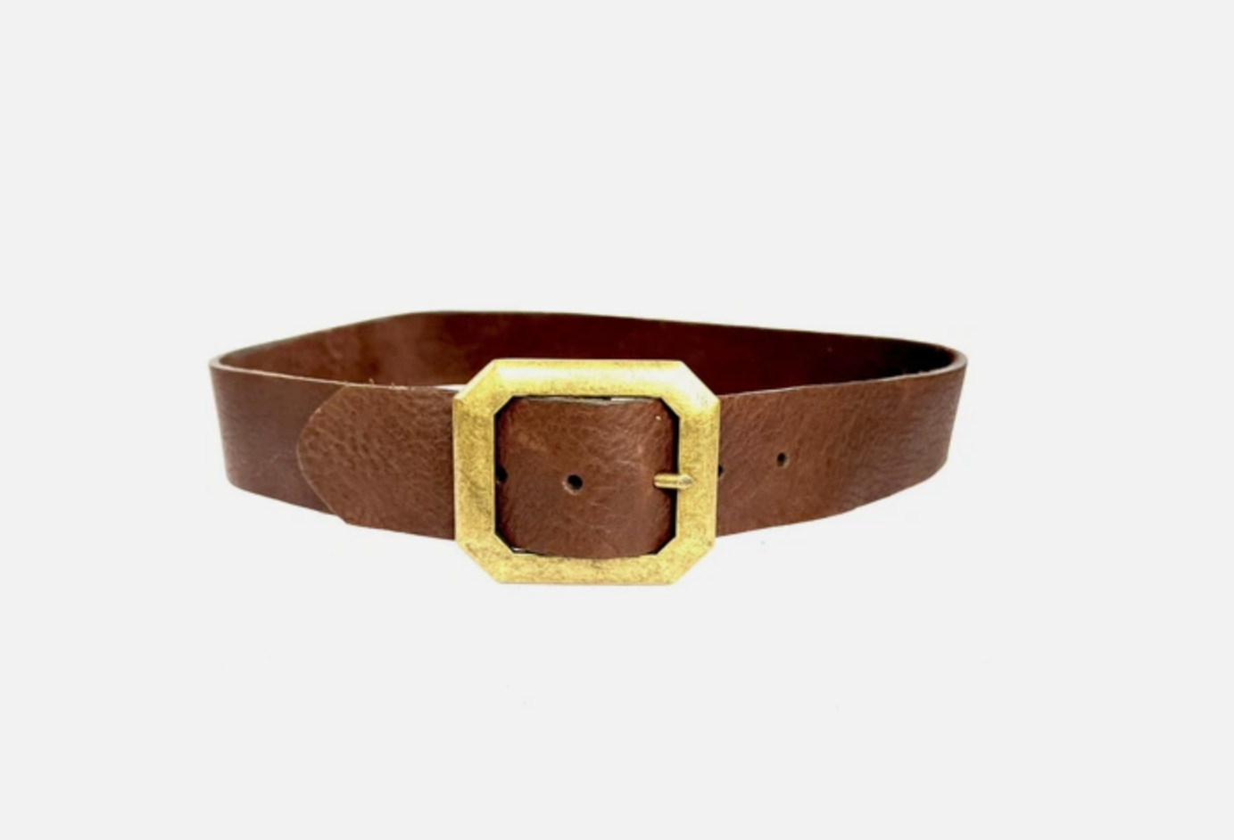 Vintage Western Joed Brown Tobacco Buffalo Genuine Leather Belt Buckle Size 32