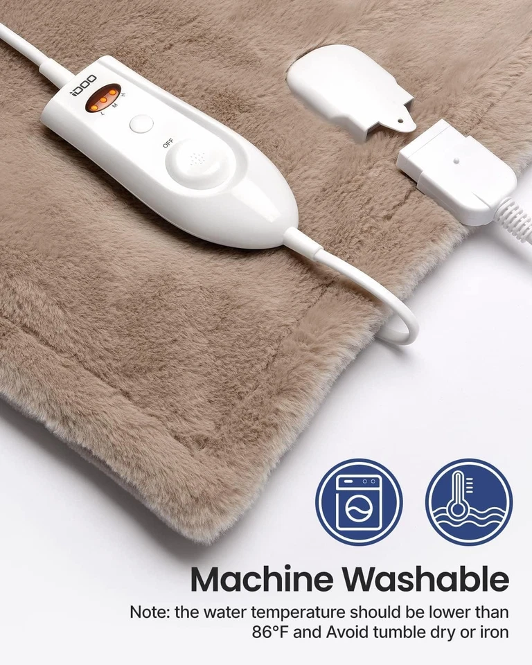 Сертифицированное ETL одеяло с подогревом — 50 x 60 дюймов, 3 настройки нагрева, одеяло с автоматическим выключением отопления - Изображение 4 из 4