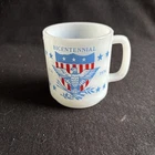 Vintage Milk Glass US Bicentennial 1776~1976 Coffee Mug Hazel Atlas Fire King A+
