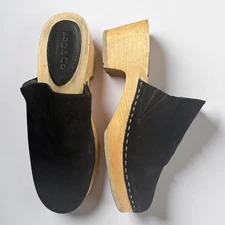 RAG & CO DARCIE Black SUEDE CLOGS Women’s Size 9