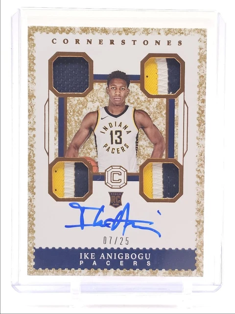 IKE ANIGBOGU 2017-18 CORNERSTONES RPA ROOKIE PATCH QUARTZ RC AUTO /25 Q6084