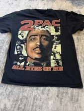 2PAC SHAKUR T-Shirt Mens Size L LARGE Black Vintage ALL EYEZ ON ME - TUPAC