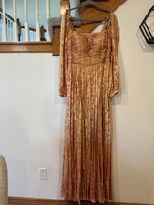 Sherri Hill Style 53461 Coral Long Sleeve Formal Gown - Size 14 New With Tags