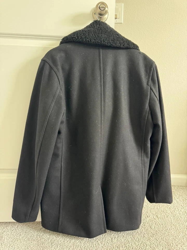 Abrigo Vince Hombre Negro - Mezcla Lana y Cachemira - Buen Estado - Talla Pequeña Foto 3 de 3