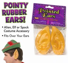 POINTY WHITE FLESH EARS Star Trek Spock Costume Rubber Latex Set Pointed Elf Toy