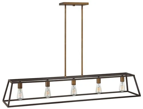 Hinkley Fulton 50" Wide Bronze Island Linear Chandelier - Picture 2 of 4