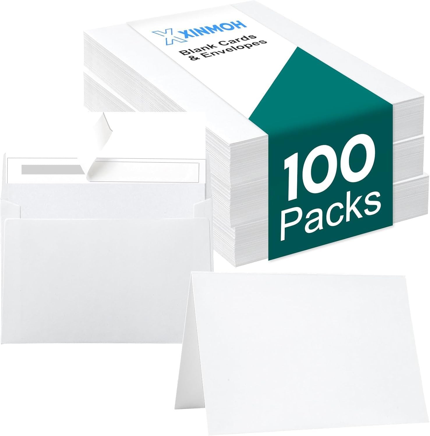 100 Pack White Blank Cards And 100 Pack Envelopes 4x6, Note Greeting Cards And