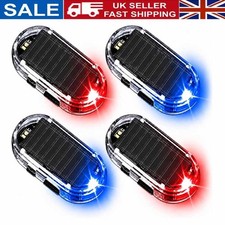 Solar Powered Fake Car Alarm Light Anti-Theft LED Simulated Security Lamp UK
