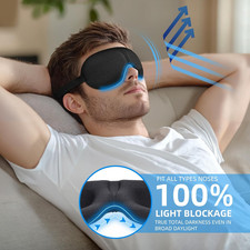 Sleep Mask for Back and Side Sleeper Pack of 3, 100 Light Blocking 3D Eye Ma...