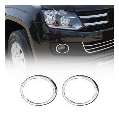 Fog Light Lamp Bezel Cover for VW Amarok 2010-2012 Stainless Steel Silver 2 Pcs