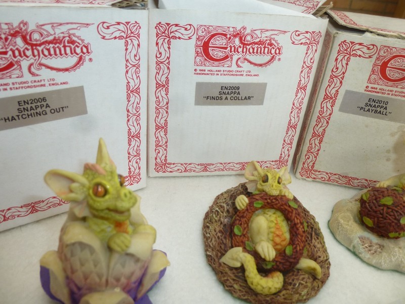 Lot of 3 Enchantica Snappa Hatches out 2006, Finds a collar 2009,  Playball 2010