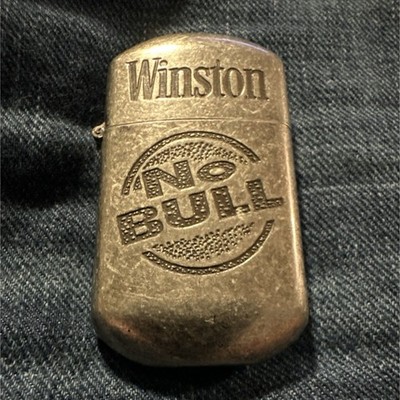 Winston Silver Flip Top Collectible Cigarette Advertising Lighter Vintage