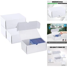 4-Pack Card Storage Box 100 Count Corrugated Trade Organizer Sports Collectibles