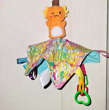 BABY CRINKLE SQUARE - BABY SALAMANDER TOY- SENSORY TAGS  TEETHERS - READ 