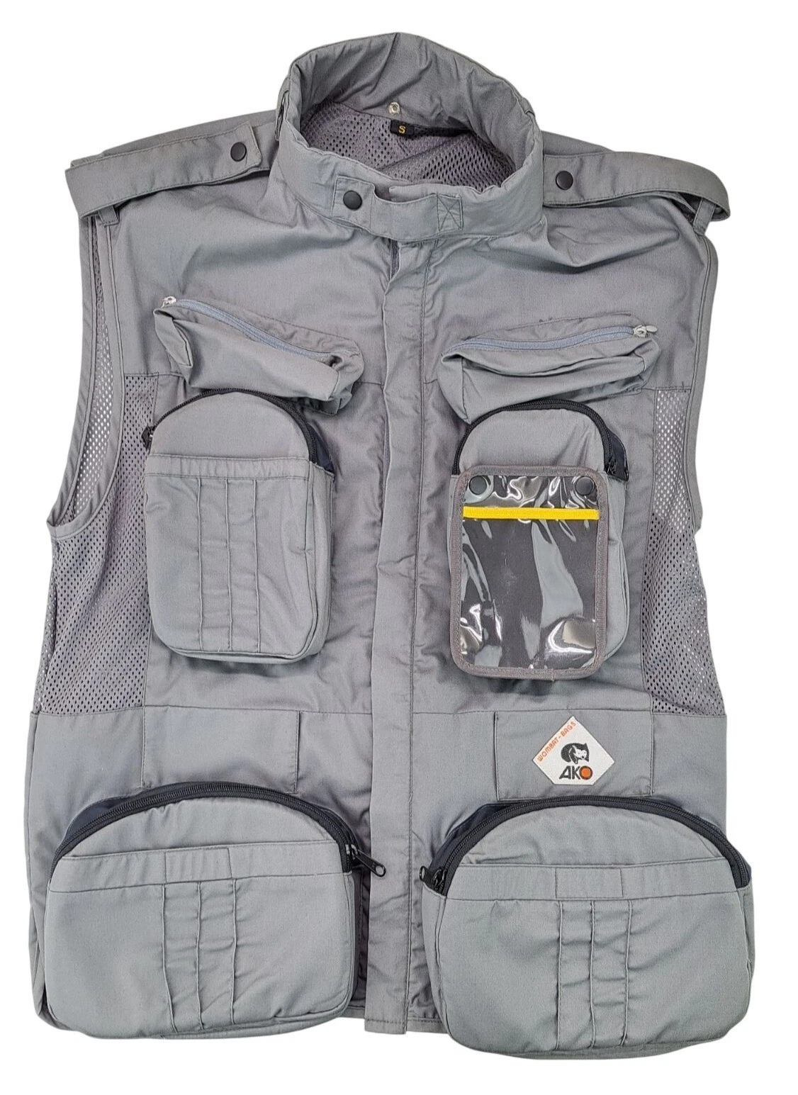 Vintage AKO Wombat Bags Photographer Vest Camera Pockets Mesh Gray Size Small