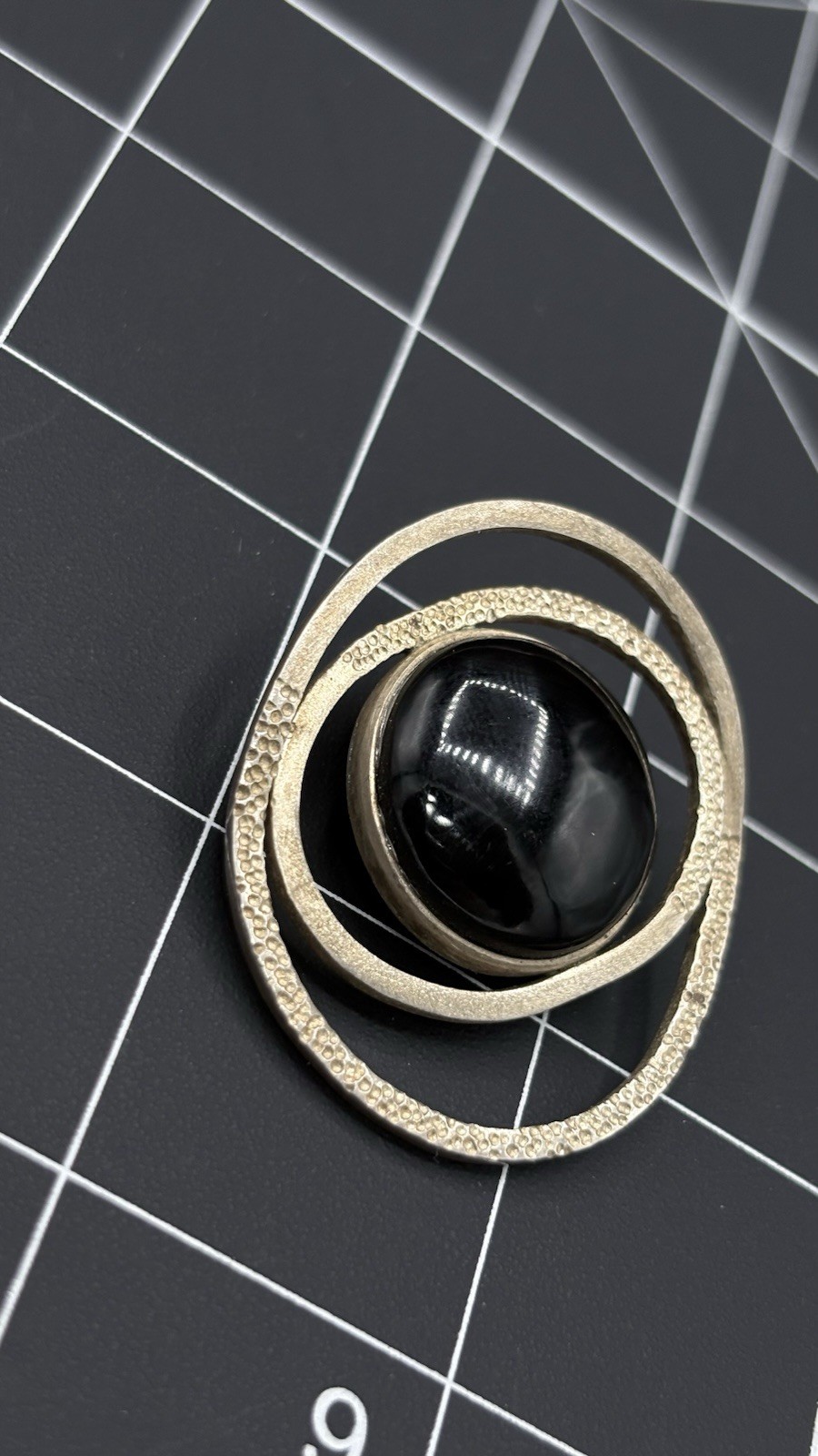 Large Chunky Statement 950 Silver Black Onyx Pend… - image 2