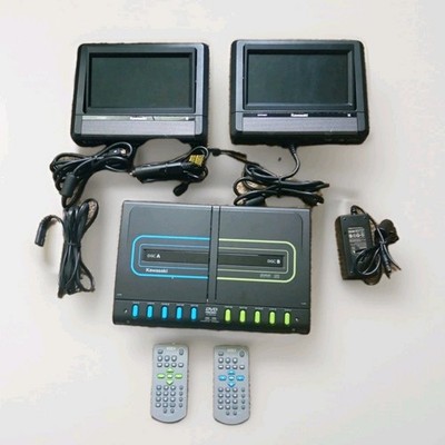 Kawasaki Twin DVD Mobile Video System 7'' Dual Player  PVS2970S ~ Great Condition