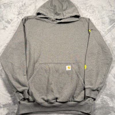 Carhartt Hoodie Mens Medium Gray Loose Fit Iconic Logo Outdoor Workwear