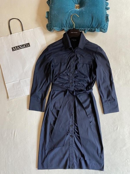 Women Patrizia Pepe Dress Navy Cotton 36 / S / 44 #C22X