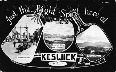 Genau der richtige Geist hier in Keswick Cumbria Mehransicht Postkarte Rp