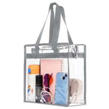 Clear Bag for Stadium Events Approved, 12x6x12 Large Transparent Tote Bag wit...