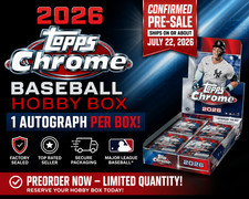 2026 Topps Chrome Baseball Hobby Box 1 Auto Presale Factory Sealed Topps