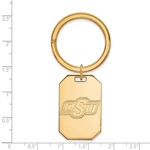 14k Gold Plated Silver Oklahoma State Key Chain - Picture 2 of 4