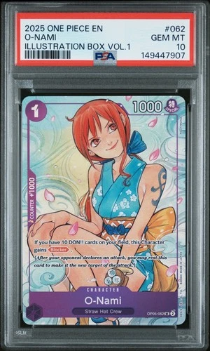 PSA 10 O-Nami OP05-062 Illustration Box Vol.1 One Piece English Promo 2025