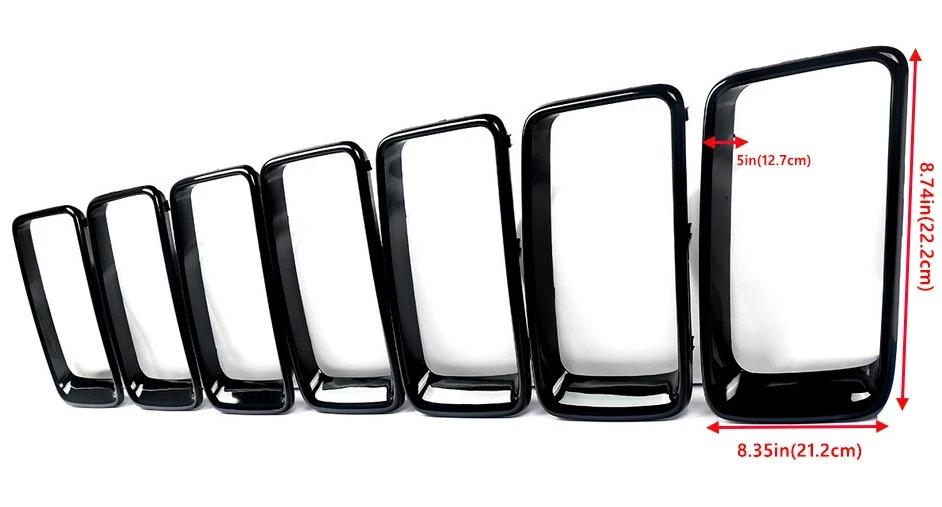 7x Gloss Black Front Bumper Grille Trim Insert For Jeep Grand Cherokee 2014-2016 Foto 2 de 4