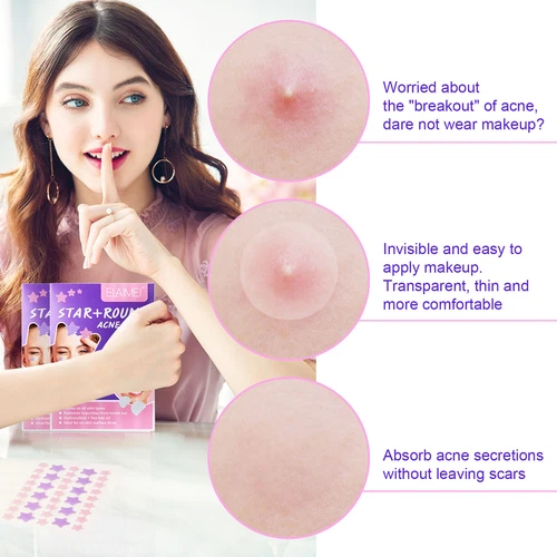 126pcs Star + Round Hydrocolloid Acne Pimple Patches Removal Blemish Control - Picture 5 of 12
