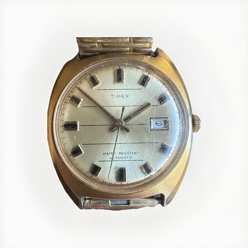 Vintage Timex Automatic Date Watch – Gold Tone – Running – 1960s/1970s
