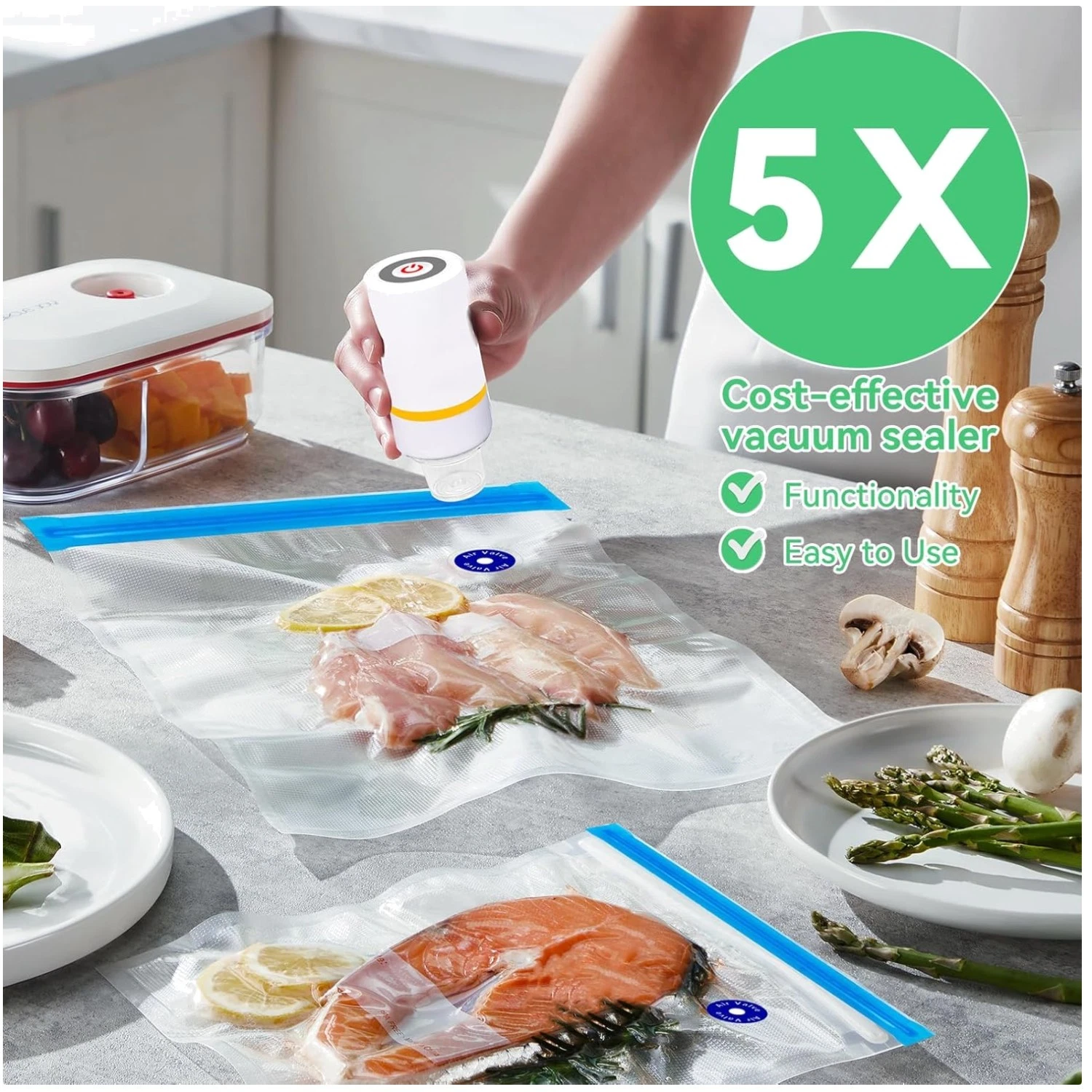 Food Grade Sous Vide Bags Set for Home and Restaurant