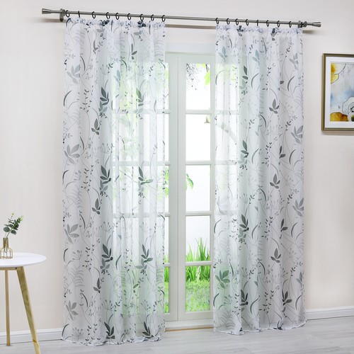 Transparent Gardinen Stores Ösen Kräuselband Schlaufenschal Vorhang Wohnzimmer - Bild 14 von 17