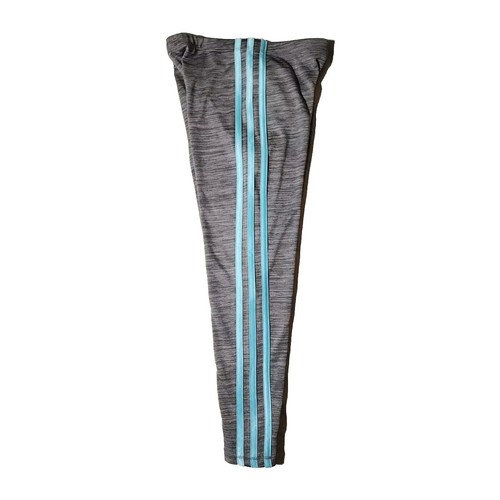 NWT Adidas Sz 6 Athletic Gray Leggings W Aqua Stripes Down Side - Picture 5 of 6