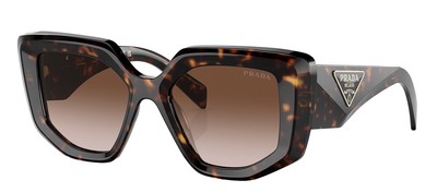Prada PR 14ZS 2AU6S1 Tortoise Plastic Fashion Sunglasses Brown Gradient Lens