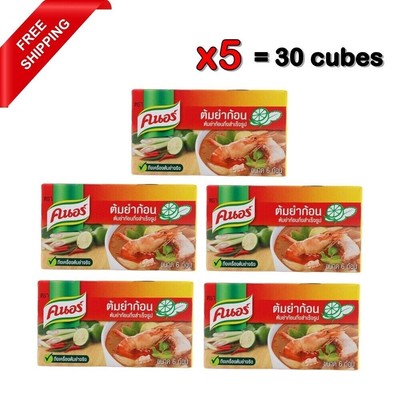 30 cubes Instant Seasoning Knorr Soup cubes Tom Yum Thai Hot Spicy Herb Sour