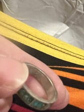 Vintage 925 Sterling Silver W/turquoise Inlay Size 6