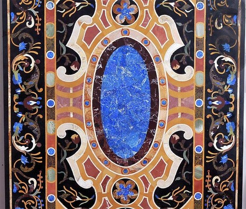 72" x 36" Marble Center Table Top Pietra Dura Inlay Handmade Home Decor - Picture 3 of 3