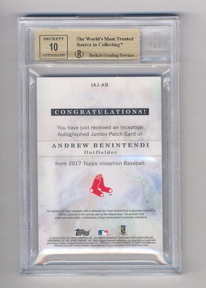 ANDREW BENINTENDI 2017 TOPPS INCEPTION ORANGE AUTO PATCH RC ANDREW BENINTENDI 2017 TOPPS INCEPTION ORANGE AUTO PATCH RC