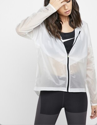Nike Tech Pack Women s Windbreaker Hooded White Jacket Size Large NEW