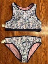 NEW Bauer Girls Reversible Two Piece Bikini Top Swimsuit Large 14/16 Pool